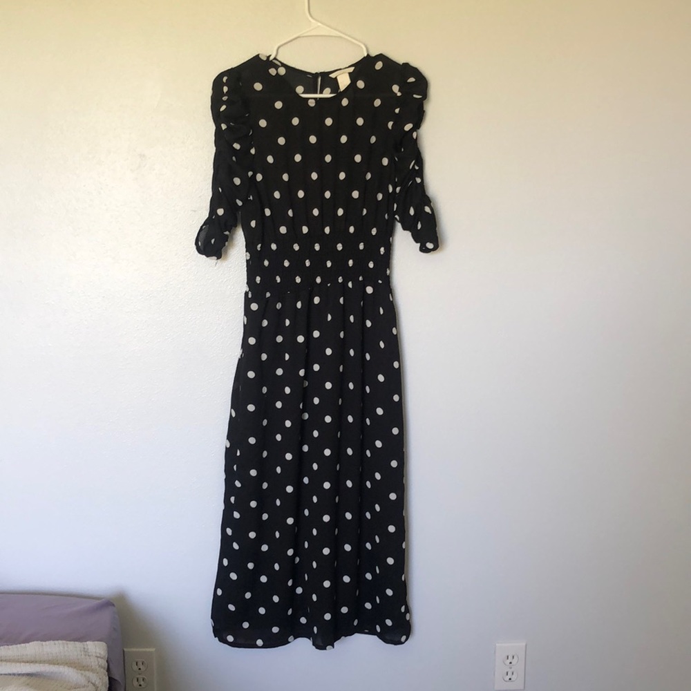 H&M Black Polka Dot Dress (M)